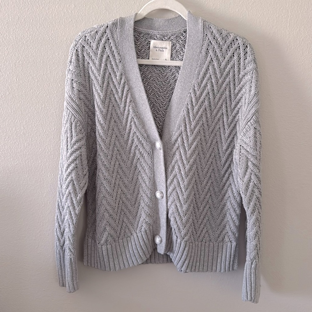 Abercrombie Grey Cardigan size XL